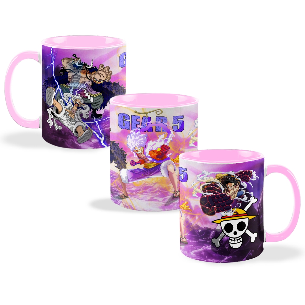 Caneca Colorida Luffy gear 5 One Piece kaido personalizada Joy Boy Gear 4 com nome