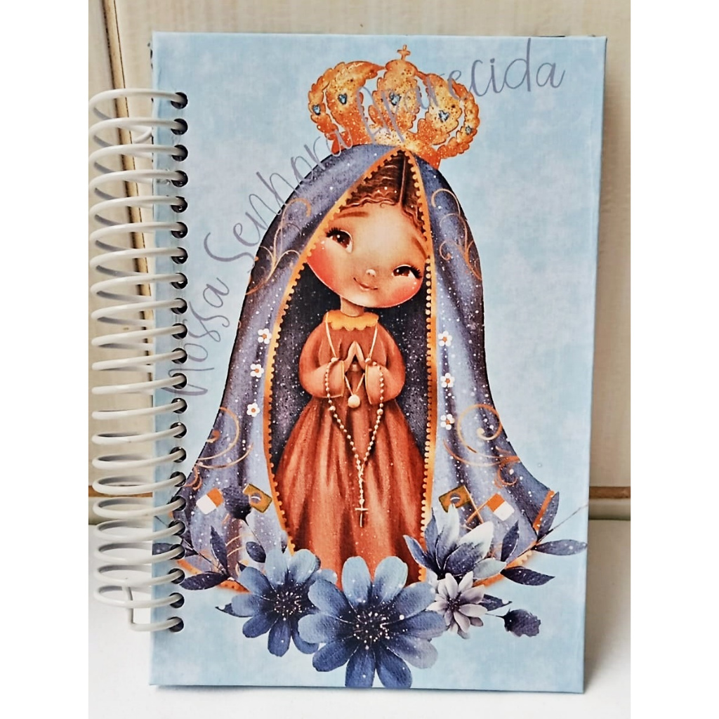 Caderninho A6 Espiral Nossa Senhora de Aparecida / Capa Dura (KIT COM 5 UNIDADES)