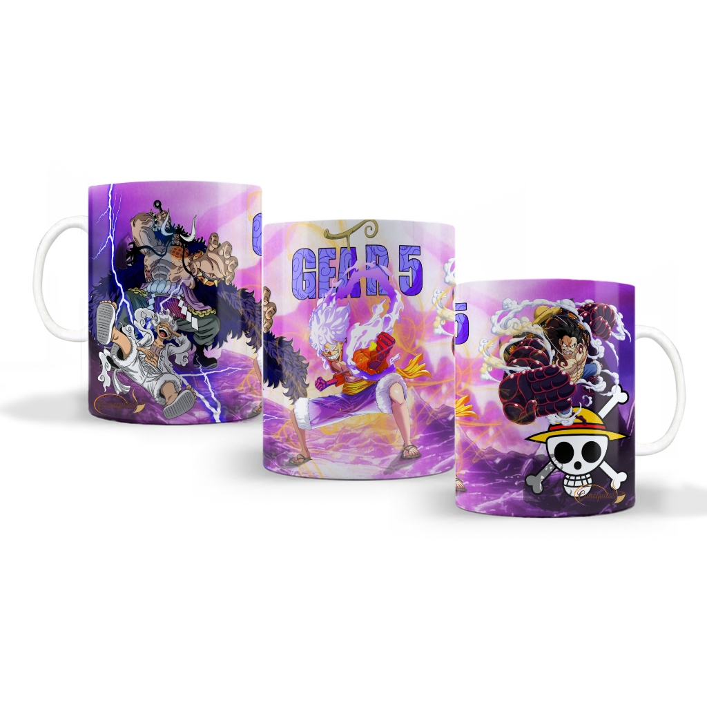 Caneca Luffy gear 5 One Piece kaido Joy Boy Gear 4 com nome