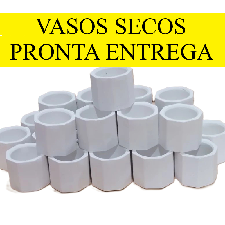 KIT 50 VASINHO GESSO LEMBRANCINHA FESTA BATIZADO PORTA VELA em Oferta na Shopee