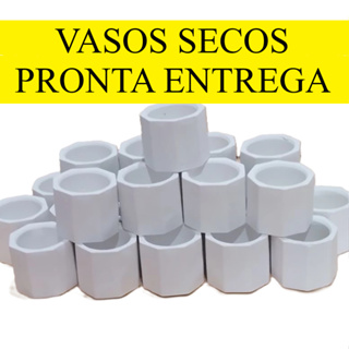 KIT 50 VASINHO GESSO LEMBRANCINHA FESTA BATIZADO PORTA VELA em Oferta na Shopee