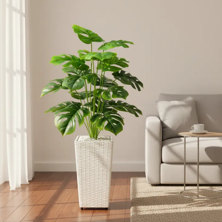 Planta Artificial Costela De Adão Vaso Com Vaso Decoração em Oferta na Shopee
