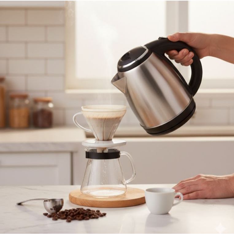 Chaleira Elétrica Prática, Rápida e Segura 1,8 Litros Voltagem 110V Aço Inox Resistente e Elegante