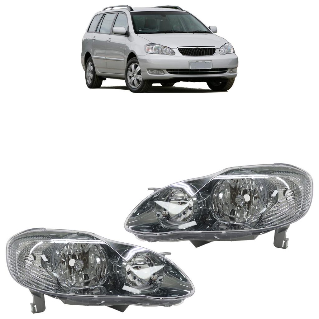 Par Farol Dianteiro Corolla Fielder 2005 2006 2007 2008 Máscara Cromomix em Oferta na Shopee