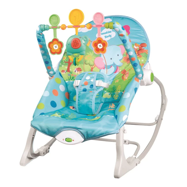 Cadeira De Balanço Bebê Descanso Com Som Azul Zippy Toys