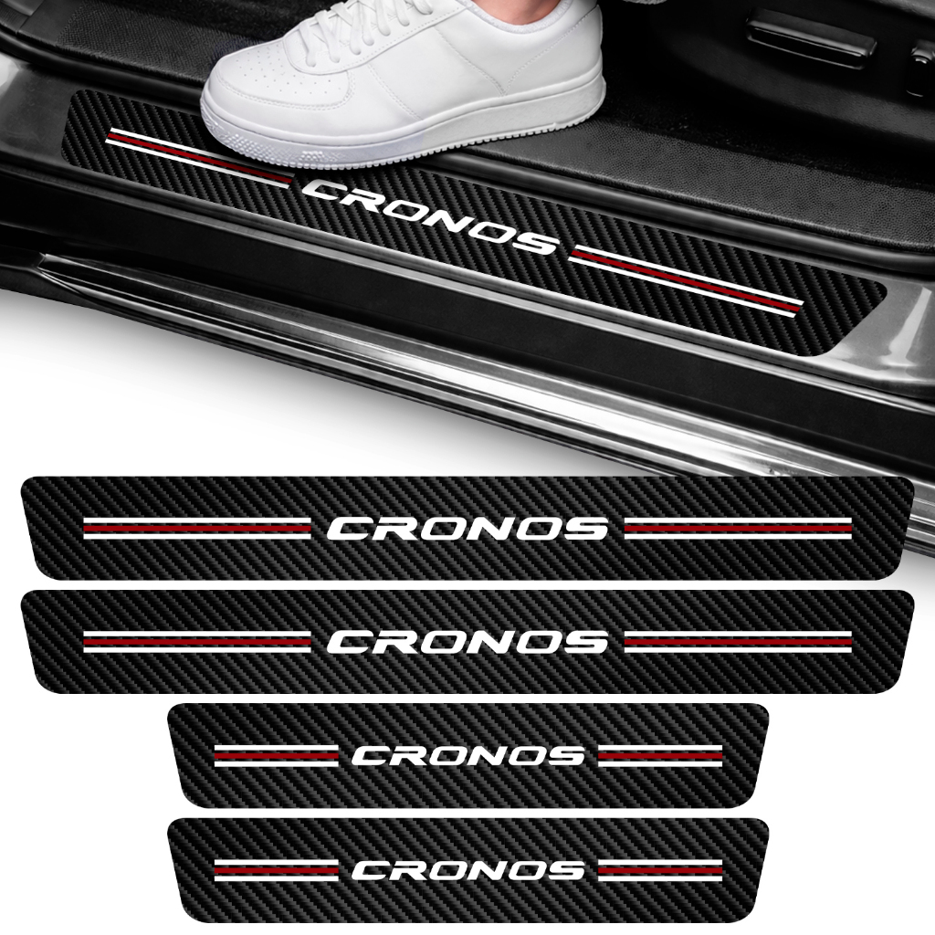 Kit Cronos Soleira Vinil Adesivo Proteção Sedan 4 Portas Carro Automotivo Resistente