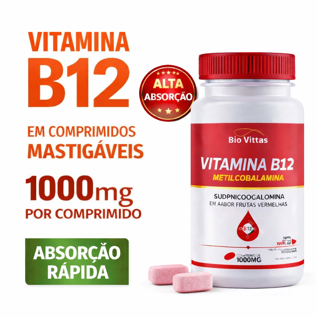 B12 Vitamina Mastigável Metilcobalamina - /Sublingual Bio Vittas: Vitalidade e Bem-Estar II