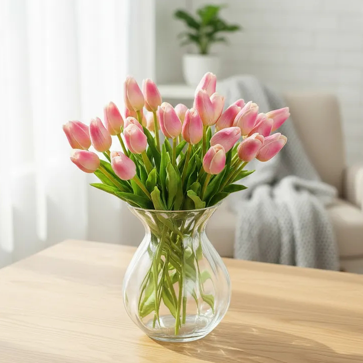 Buquê De Tulipas De Tulipas Artificiais Real Ao Toque C/ 10 Hastes