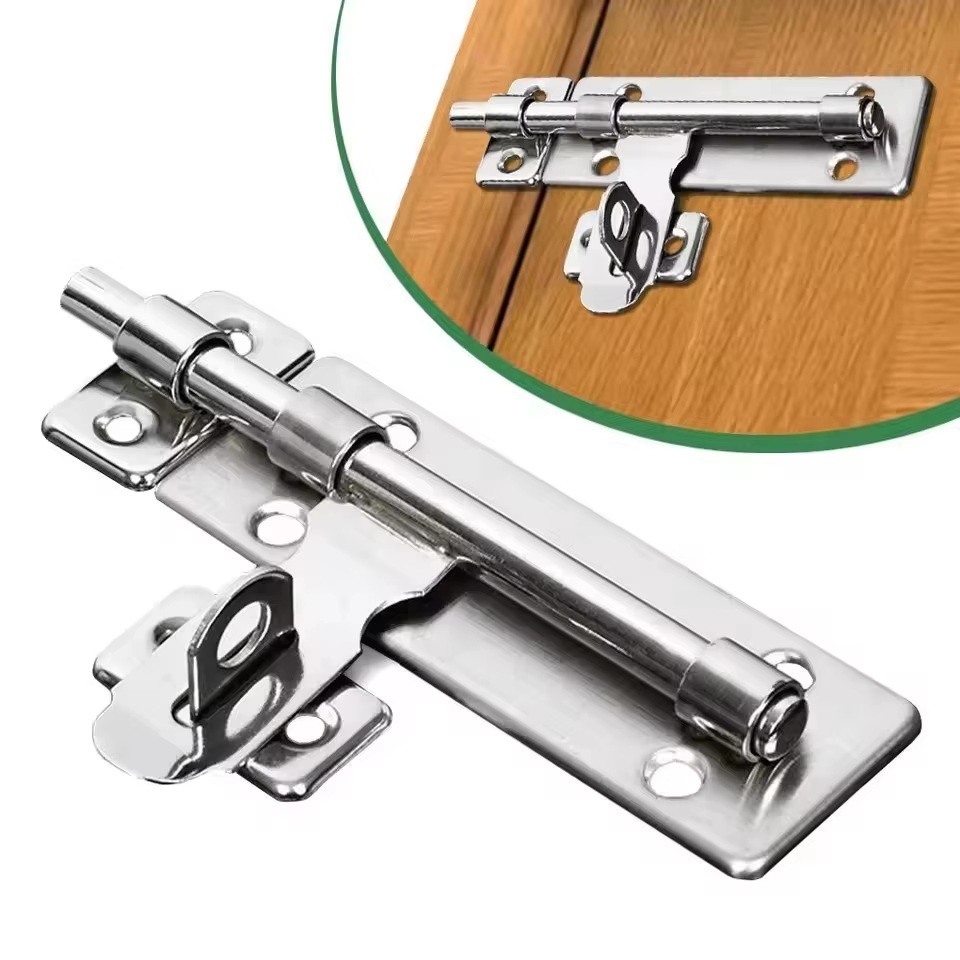 Trinco Ferrolho de Segurança em Aço Inox 201 com Porta Cadeado – Alta Resistência - 12cm ®Youtek
