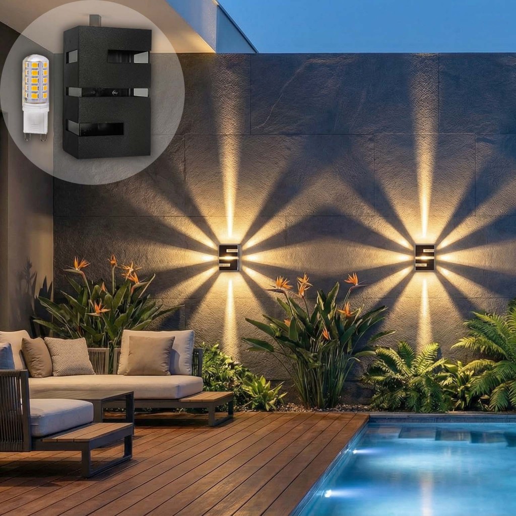 Kit Arandela Frisos e Facho Externa Interna Preta / Branca com LED Branco Frio ou Quente