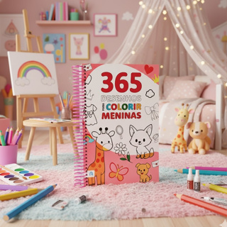 Livro de Colorir Infantil 365 Desenhos Para Meninas Bichinhos Fofos, Princesas e Vestidos Atividade Criativa ESPIRAL em Oferta na Shopee