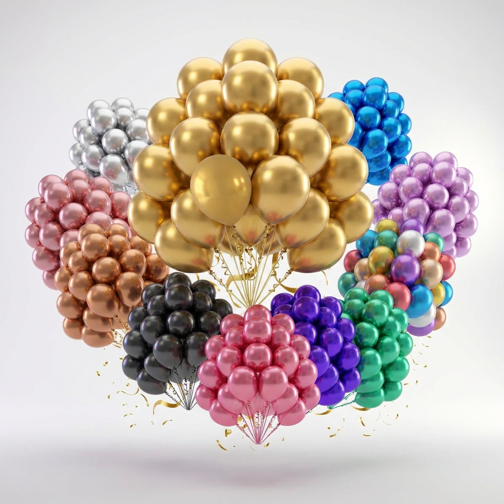 50 Balão Bexiga Metalizada Nº 10 Decoração De Festa Metalizada Aniversário Casamento Evento Painel em Oferta na Shopee