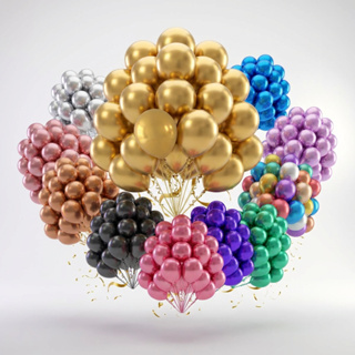 50 Balão Bexiga Metalizada Nº 10 Decoração De Festa Metalizada Aniversário Casamento Evento Painel em Oferta na Shopee