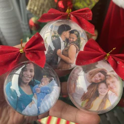 KIT BOLAS DE NATAL COM FOTO PERSONALIZADA