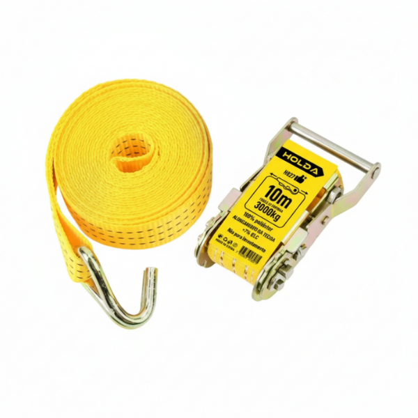 Cinta Amarração 10 Metros com Catraca Manual para Organização e Transporte de Volumes Wassay Fixação de Cargas