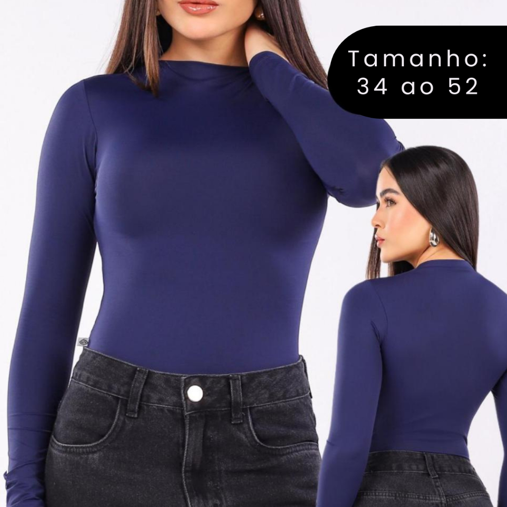 Blusa Feminina Manga Longa Poliamida Premium 34 ao 52 Blusa com Manga Comprida e Proteção UV +50