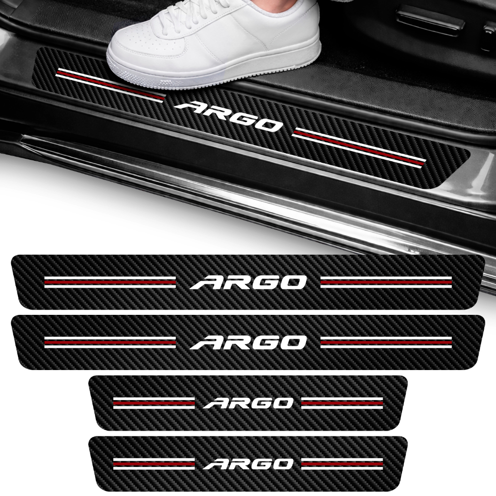 Kit Soleira Argo Adesivo Automotivo Proteção Hatch Vinil 4 Portas Carro Autocolante Protetor