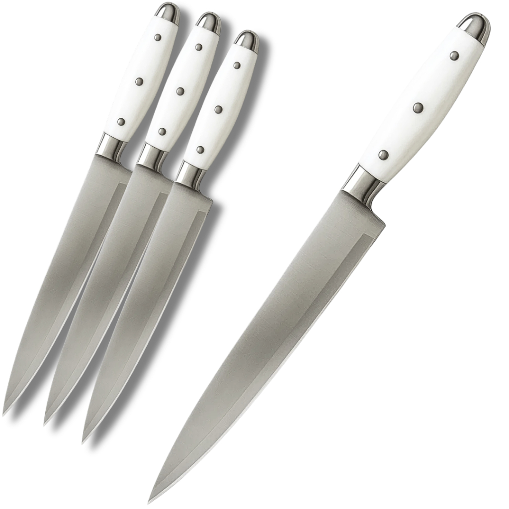 Imagem Kit 1, 2 ou 4 Facas Europa 26,8cm Inox Chef Profissional Cozinha Churrasco Premium Corte Resistente