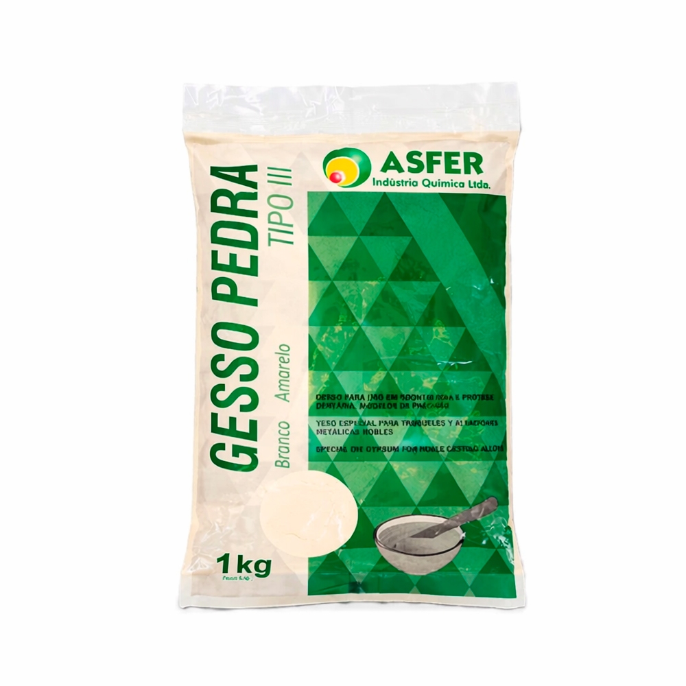 Gesso Pedra Amarelo Tipo III 1kg - Asfer