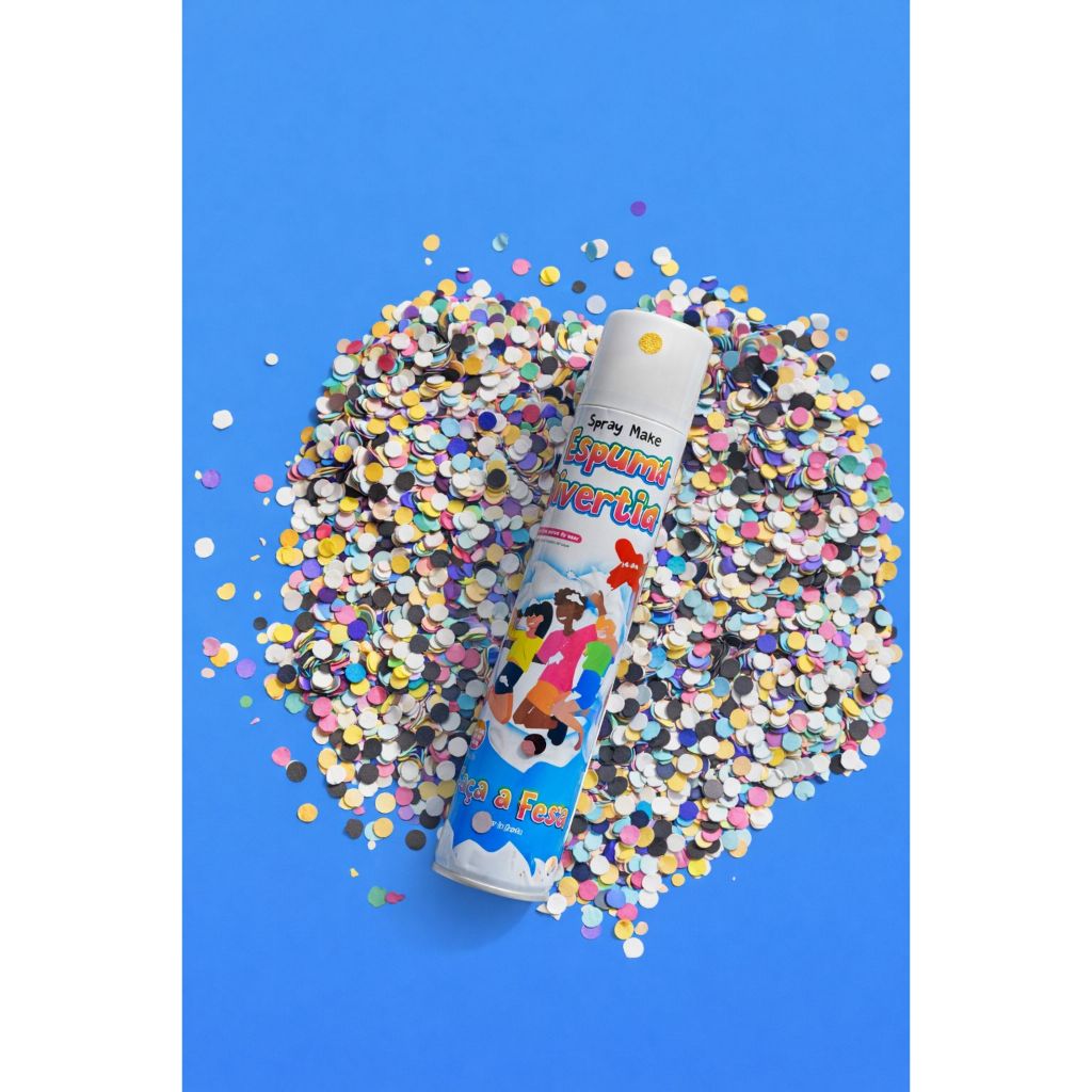 Kit 2 Espumas Spray + Confete Colorido – Carnaval