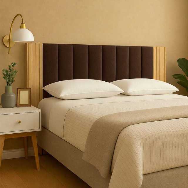 Cabeceira Modular + Painel Ripado MDF 45x20 Para Cama Box Casal King Queen Envio Full