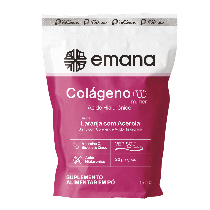 Emana Colágeno Verisol® + Ácido Hialurônico Laranja com Acerola 150g