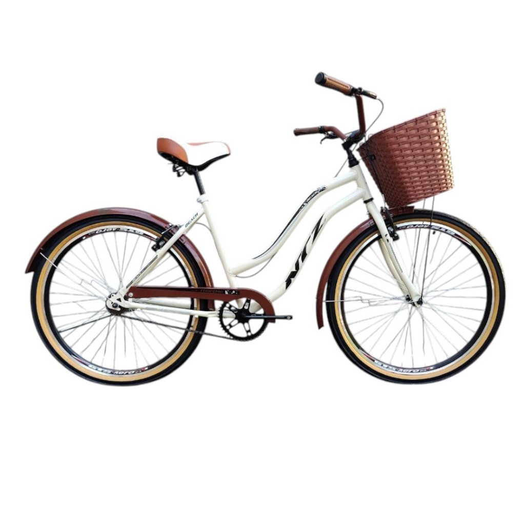 Bicicleta Retro Vintage Feminina Passeio Ntz Bikes Beach Ipoã aro 26 Com Marcha 7V ou Sem Marcha 1V em Oferta na Shopee