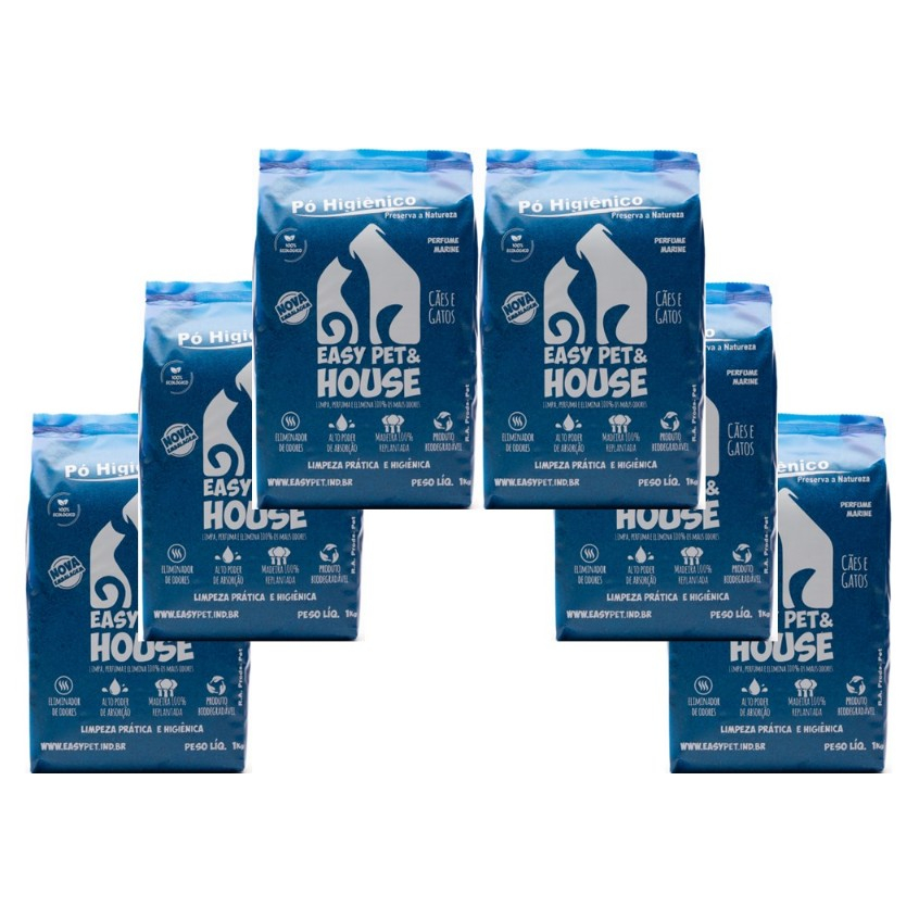 Pó Higiênico Seca Xixi Easy Pet Marine 1kg - Limpeza Prática, Ecológica e Sem Cheiro