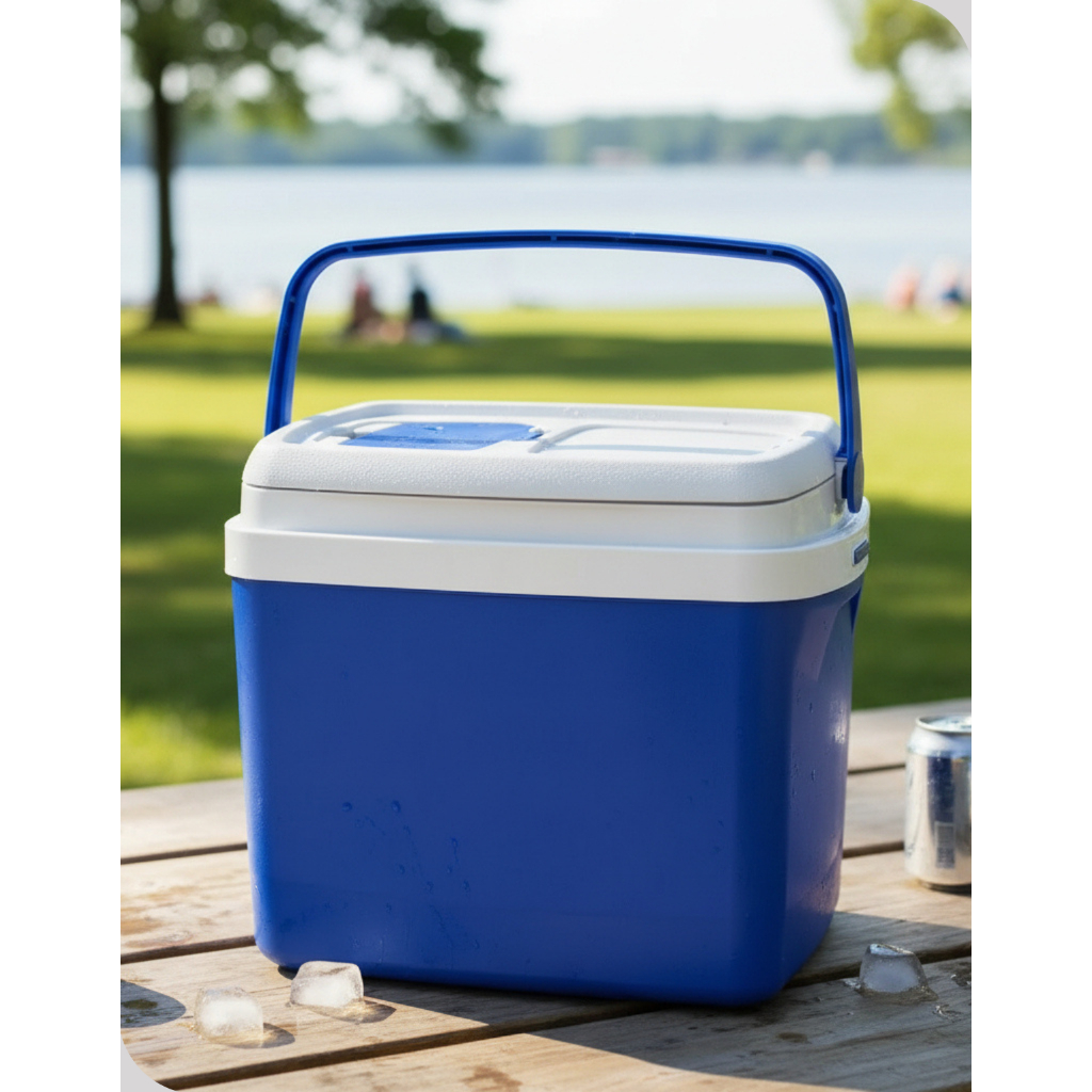Caixa Térmica 32L Soprano Azul Cooler Grande Tropical Alça Reforçada Bebidas Praia Camping Churrasco