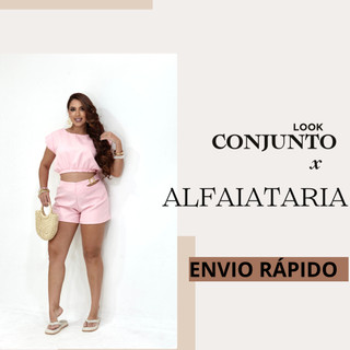 Conjunto Feminino Conjunto Alfaiataria Conjunto Cropped e Short Conjunto Verão Feminino Conjunto Elegante