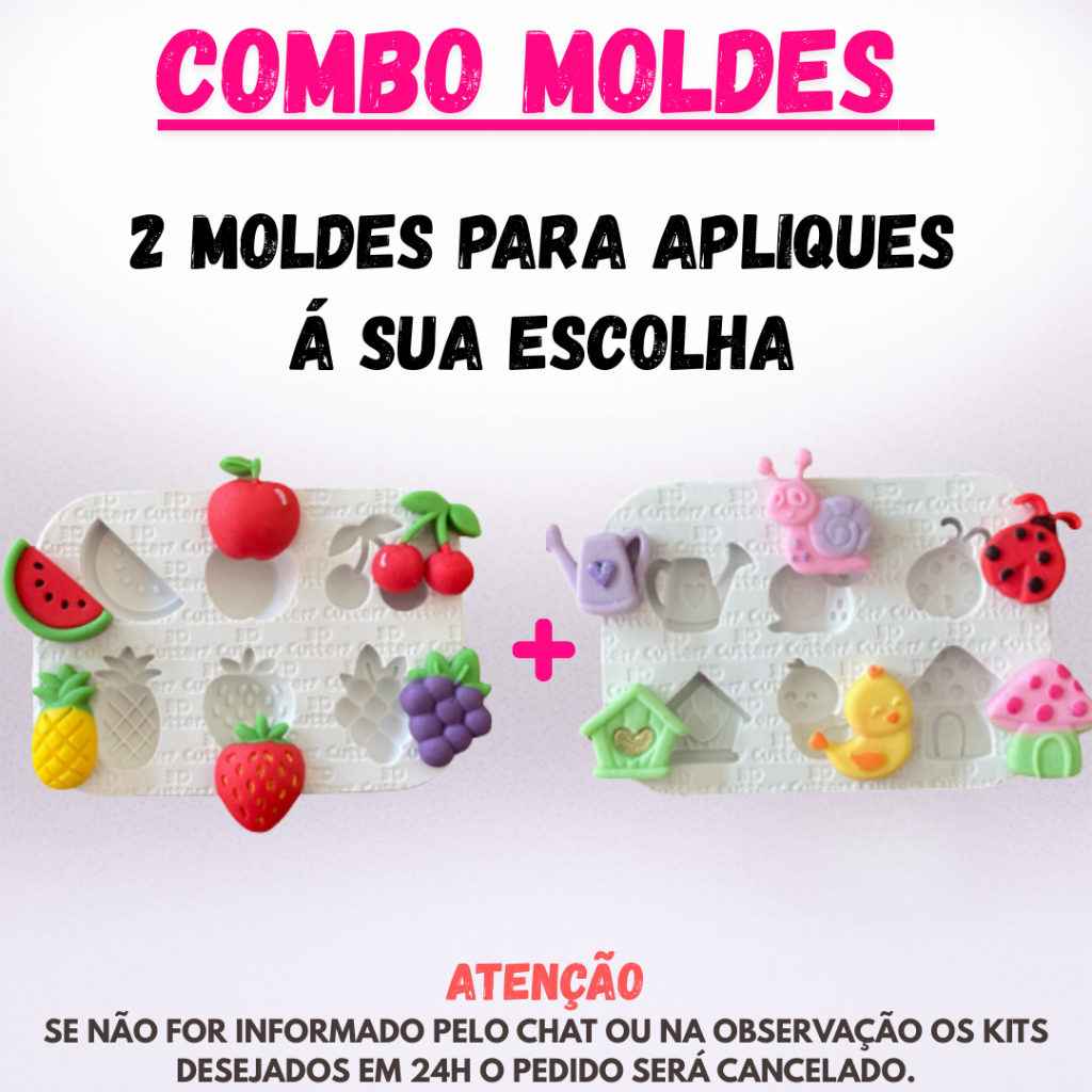 Combo Personalizado | 2 Moldes de Silicone para Apliques de Artesanato em Oferta na Shopee