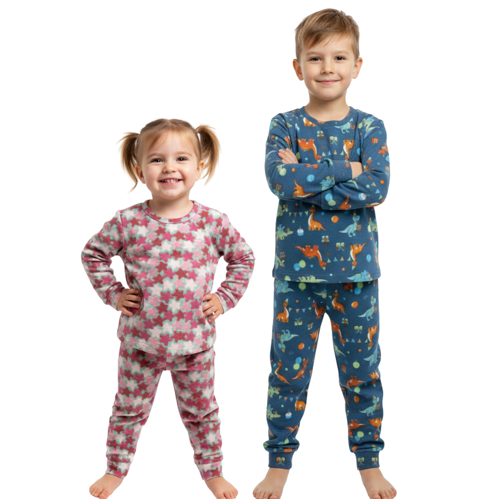 Kit Conjunto Soft de Frio Blusa Manga Longa e Calça Infantil Menina e Menino Para Inverno P ate 10