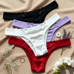 Kit 5 Calcinha Tanga Fio Duplo Sensual Lingerie Palinha Conforto Pala