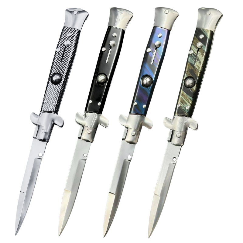 Canivete Automático Stiletto Italiano Mafia Saque Rapido em Oferta na Shopee