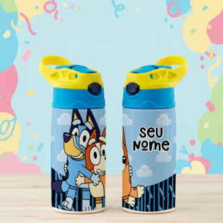 Garrafa Infantil Blue Personalizada com Nome | Garrafinha Escolar Menino | Squeeze Colorida em Oferta na Shopee