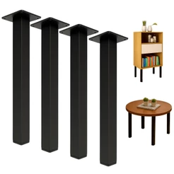 Kit 4 Pés Cannes Slim Preto 45cm Mesinha Cabeceira Estante