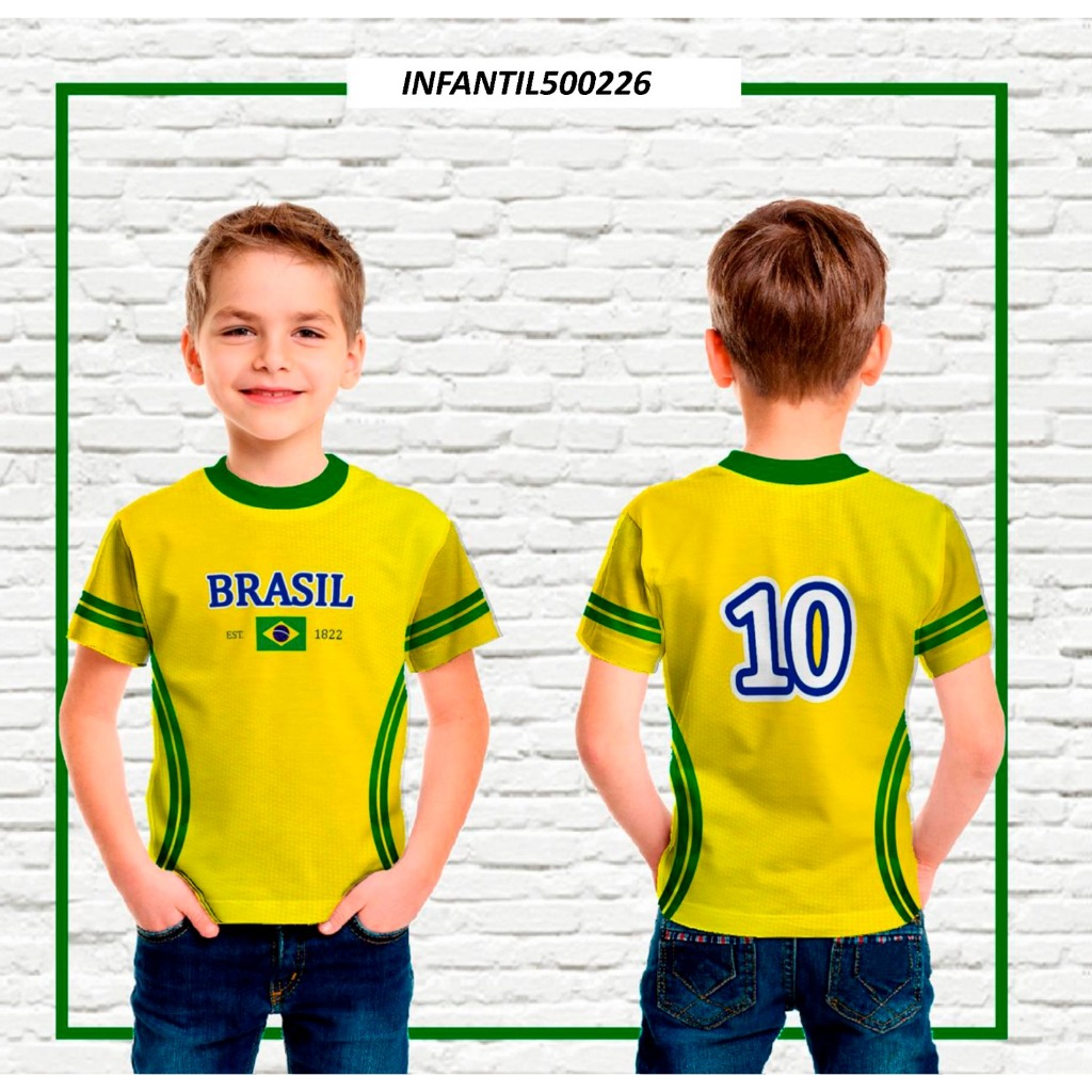 Camiseta Infantil de Futebol em tecido Dryfit