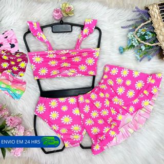 Biquini Conjunto Triquini 3 Peças Para Meninas Luxo Elegante em Oferta na Shopee