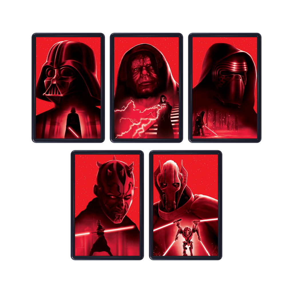 Kit de 5 Quadros Decorativos Com moldura Tamanho 20x30cm Tema Star Wars Diversos Personagens