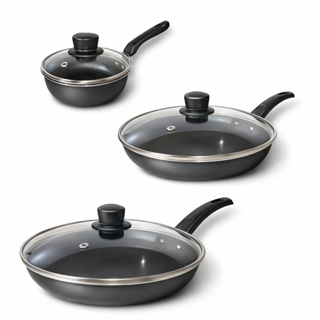 Jogo De Frigideira Francesa Antiaderente Com Tampa 3 Peças em Oferta na Shopee