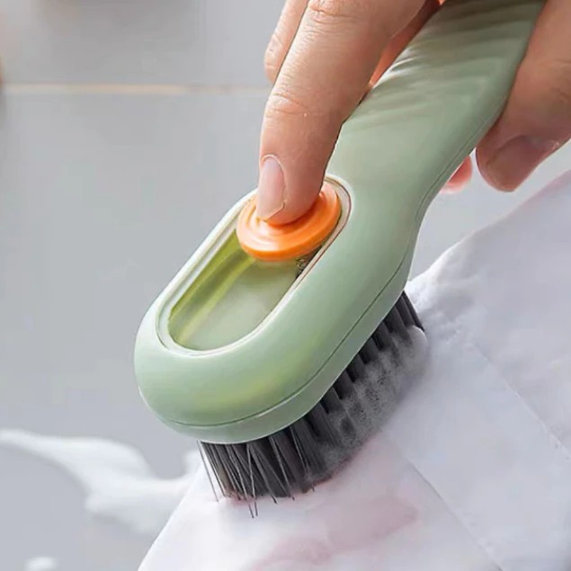 Escova de Limpeza Multiuso com Dispenser Sabão Líquido Tênis Sapatos Roupas
