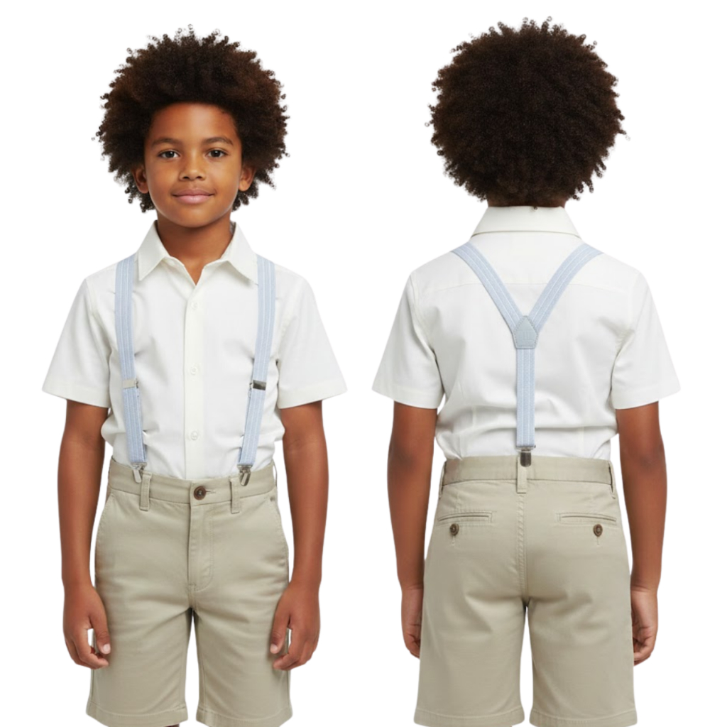 Kit com 2x Suspensório Tigor Infantil Pajem Azul Bebe Azul-claro