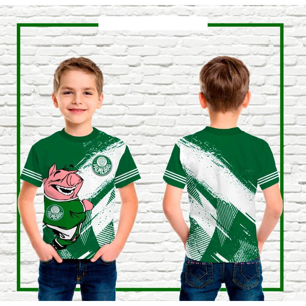Camiseta Infantil de Palmeiras Mascote Rosa em tecido Dryfit em Oferta na Shopee