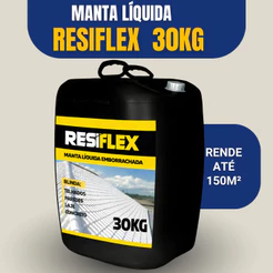 Manta Líquida Emborrachada 30KG -RESIFLEX- Selante para LAJES, TELHADOS, PAREDES - RENDE ATÉ 150M²