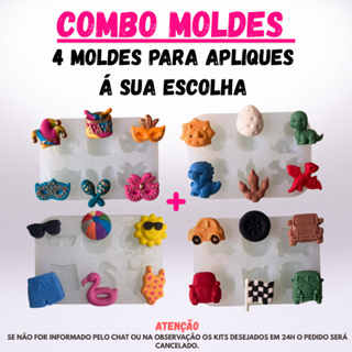 Combo Personalizado | 4 Moldes de Silicone para Apliques de Artesanato em Oferta na Shopee