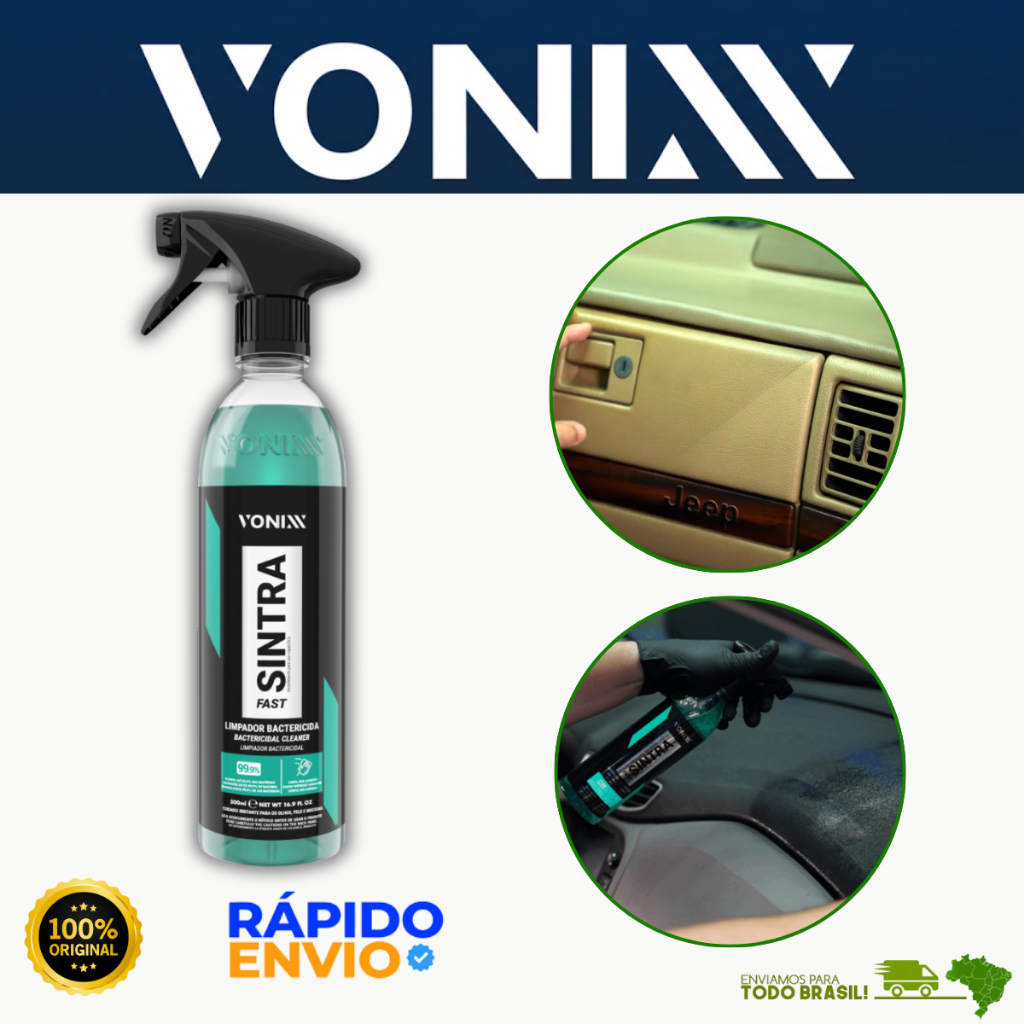 Sintra Fast Vonixx Produto Para Limpar Painel e Plásticos Limpeza Interna Automotiva Oferta Premium