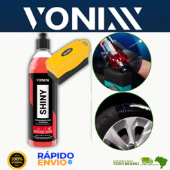 Shiny Revitalizador Pneu Pretinho + Aplicador Para Produto Vonixx Oferta Premium Original