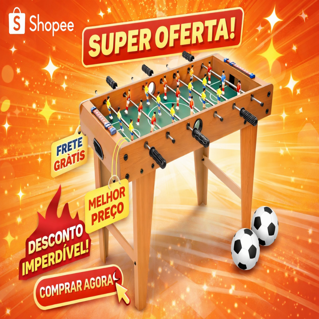 Mini Mesa Pebolim Infantil Totó Pebolim com Pés Madeira Alto Marcador e Bolinhas Divertido brinquedo