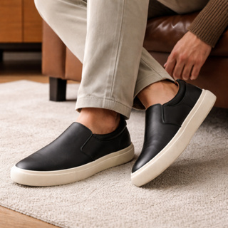 Tênis Sapatenis Casual Iate Couro Sintético Confortável Slip On Dia Dia Calce Fácil Off em Oferta na Shopee