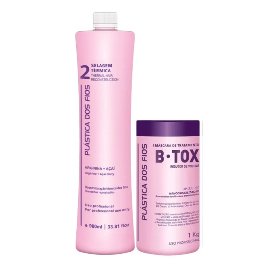 Selagem Termica Plastica Dos Fios 1l E 1 Botox Plastica 1kg
